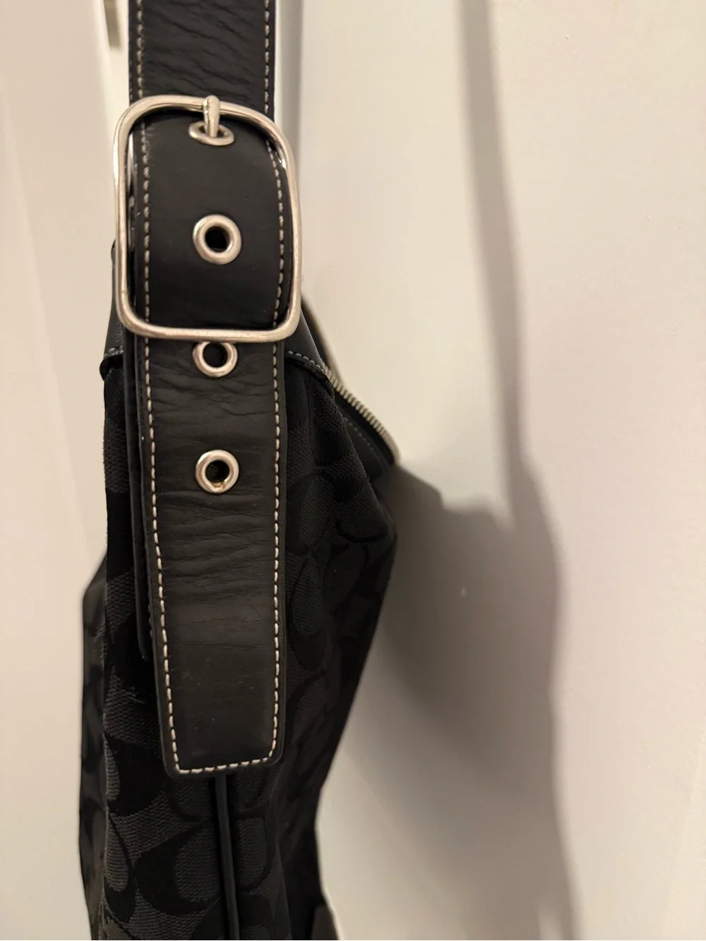 Coach Black Signature Shoulder Hobo Bag